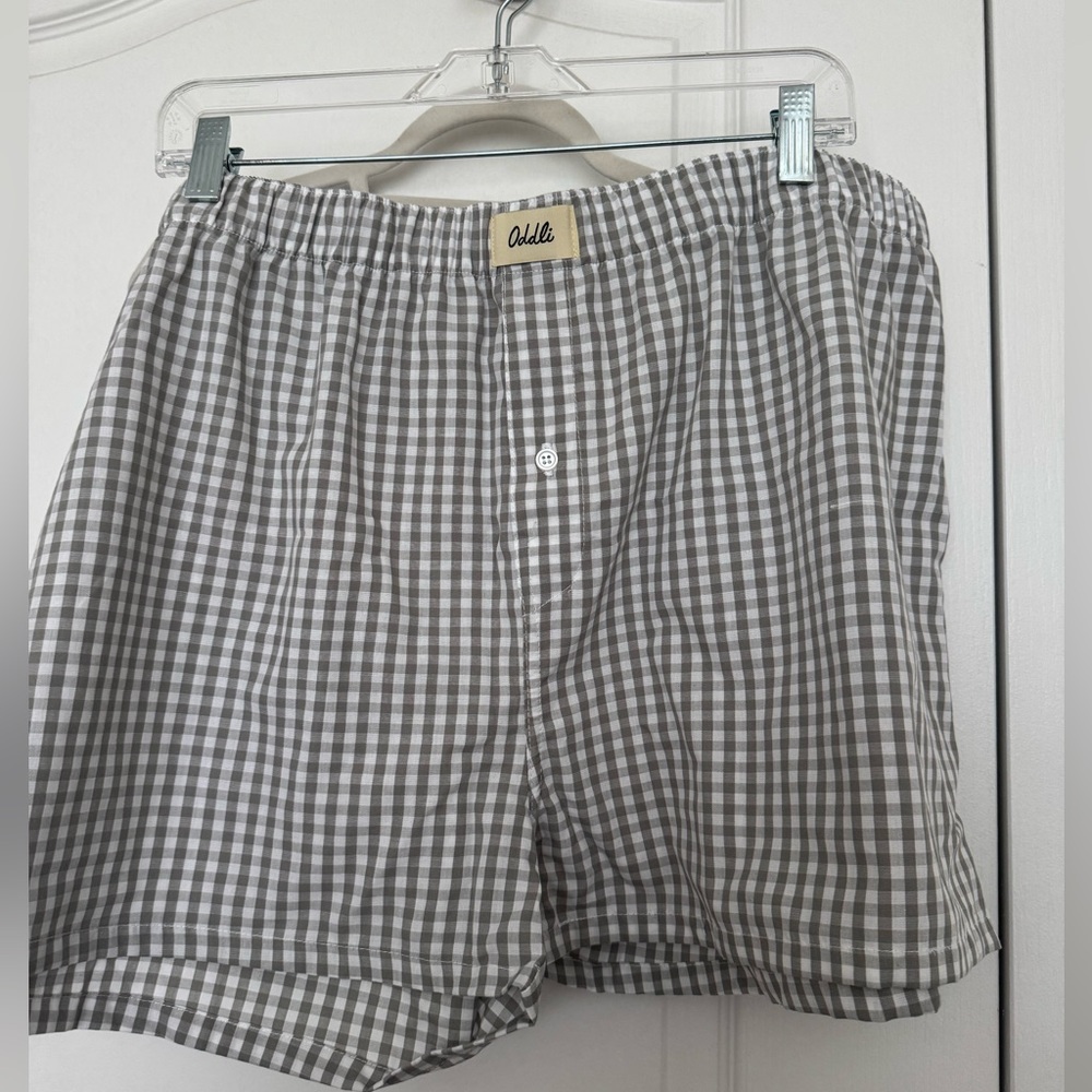 NWT Oddli Grey Gingham Boxer Shorts- XXXL- Limited Edition